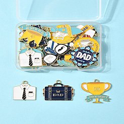 28 шт. 11 стиля подвески из сплава и эмали ко Дню отца&nbsp;ENAM-YW0005-89