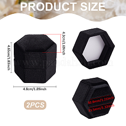 Коробки для хранения колец из полиэстера и бархата&nbsp;CON-WH0123-28A