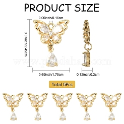 5 шт. Латунные подвески с микропаве&nbsp;KK-YW0003-65