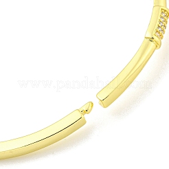 Прямоугольные латунные браслеты с микро-паве и прозрачным фианитом для женщин на шарнирах&nbsp;BJEW-Z062-05B
