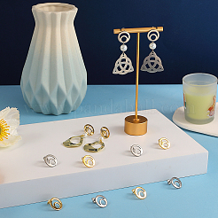 40 шт. 2 цвета 201 нержавеющая сталь плоская круглая фурнитура для сережек-гвоздиков&nbsp;STAS-SC0005-35