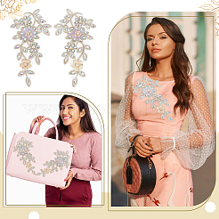 1 пара заплаток из полиэстера и стеклянного кружева&nbsp;DIY-FG0008-25