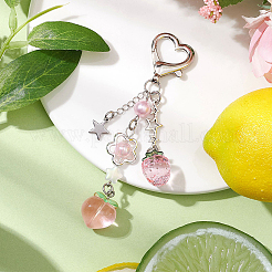 2 шт. подвеска из акрила и смолы в виде персика-клубники&nbsp;HJEW-SP0001-16