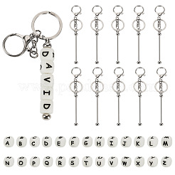 Наборы для самостоятельного изготовления брелоков из нержавеющей стали с бусинами&nbsp;KEYC-TA0001-63