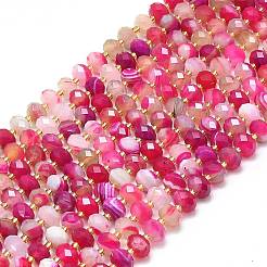 Натуральные полосатые агатовые бусы&nbsp;G-P573-A08-01