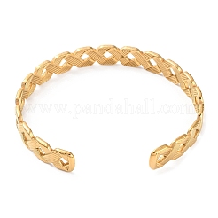 Браслеты-манжеты из нержавеющей стали 304 с полыми ромбами&nbsp;BJEW-F457-15G