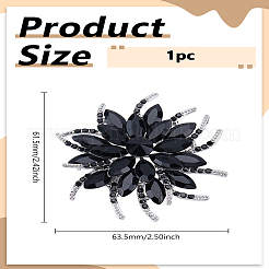 1 шт. булавки для лацкана из цветочного сплава со стразами для свадебной вечеринки&nbsp;JEWB-LP0006-06C