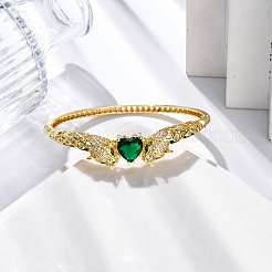 Браслеты с подвесками из латуни с микропаве из кубического циркония&nbsp;BJEW-H624-03G