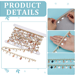 5 ярд полиэфирной кружевной ленты с бахромой&nbsp;OCOR-PH0005-07