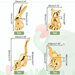 4шт 4 стиля покрытия фарфоровые фигурки животных&nbsp;DJEW-PH0001-41