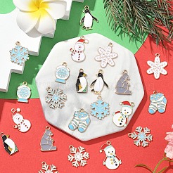 10 шт. 10 стиля подвески из сплава и эмали на зимнюю тематику&nbsp;ENAM-YW0005-21