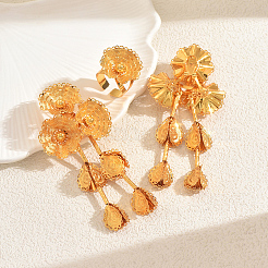 Элегантные железные серьги-кисточки с цветами и кольца-манжеты для женщин&nbsp;TS0972