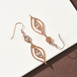 Серьги-подвески в форме листьев из нержавеющей стали 304&nbsp;EJEW-Z129-13RG