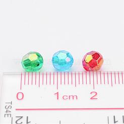 Цвет AB прозрачные акриловые граненые круглых бусин&nbsp;X-PL642