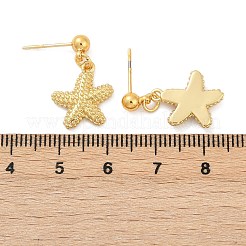 Серьги-гвоздики из латуни в форме ракушки&nbsp;EJEW-Z115-02G