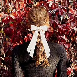 Заколки для волос из кожи аллигатора с большим бантом из полиэстера AJEW-CP0008-42B-04