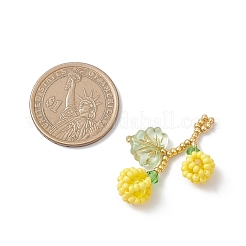 Подвески из стеклянных бусин в виде ягод и листьев&nbsp;PALLOY-MZ01114