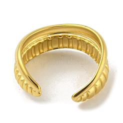 Открытое манжетное кольцо из нержавеющей стали 304 с двумя линиями&nbsp;RJEW-C067-18G