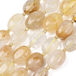 Натуральный желтый гематоидный кварц/золотые целебные кварцевые бусины нити&nbsp;G-G453-D15-01