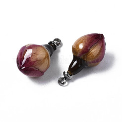 Подвески из натуральных настоящих роз ручной работы&nbsp;RESI-R424-01