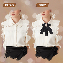 Атласные броши со стразами и бантом&nbsp;JEWB-WH0020-045