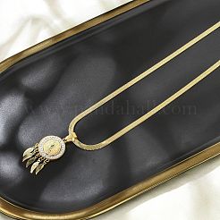 Медаль Святого Бенедикта с подвеской из перьев&nbsp;NJEW-H055-03G