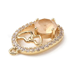 Латунь с подвесками из стекла k9 и стразами&nbsp;KK-C024-08KCG-02