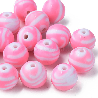 Непрозрачные полосатые акриловые бусины&nbsp;MACR-S373-27B-05-1