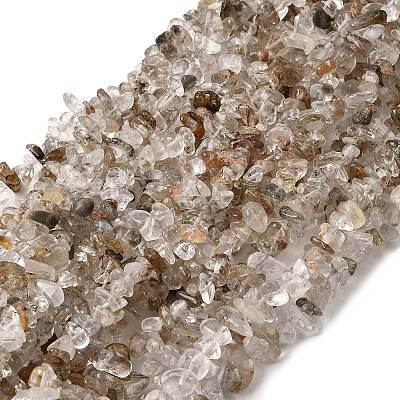 Натуральные разноцветные нити рутилированных кварцевых бусин&nbsp;LS-G-H315-A08-01-1