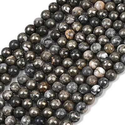 Природного пирита бисер нитей&nbsp;G-G839-01-8mm-1