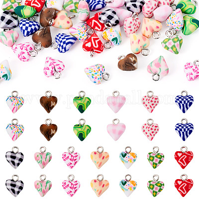 39шт 13 цвета подвески из полимерной глины ручной работы&nbsp;CLAY-TA0001-91-1