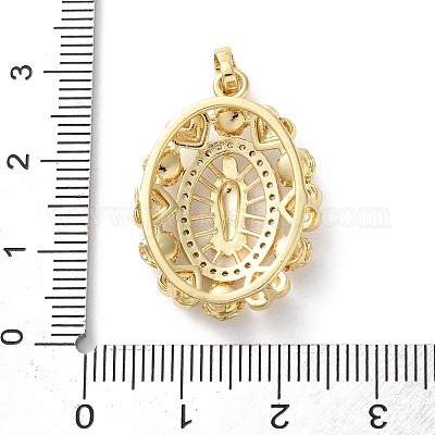 Латунные микропаве прозрачные подвески с фианитом KK-L227-005G-1