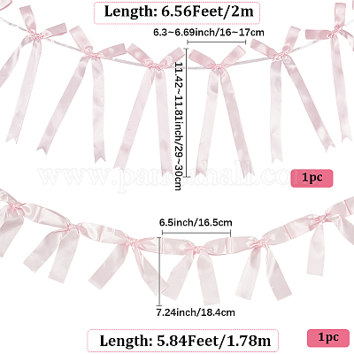 2 стиль баннеры с бантом из ткани&nbsp;AJEW-SP0002-70B-1