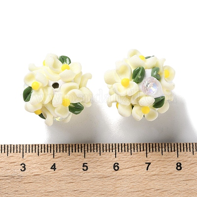 Бусины-шарики из полимерной глины со стразами и светом CLAY-U002-01B-1