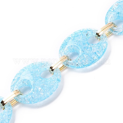 Цепочки для кофейных зерен из акрила с треском ручной работы AJEW-JB00836-02-1