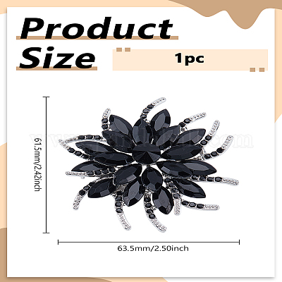 1 шт. булавки для лацкана из цветочного сплава со стразами для свадебной вечеринки&nbsp;JEWB-LP0006-06C-1