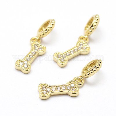 Латунь микро проложить класс aaa кубический цирконий европейские подвески с подвесками KK-P126-39G-NR-1