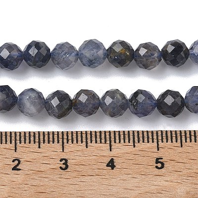 Нити из натурального иолита / кордиерита / дихроита&nbsp;G-L651-C03-6mm-1