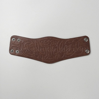 Браслет из искусственной кожи с ведьминским узлом и пряжками из сплава BJEW-WH0020-63B-01-1