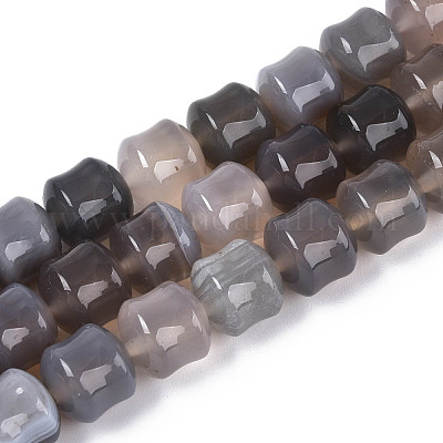 Серые натуральные бусины из агата &nbsp;G-N353-06A-07-1
