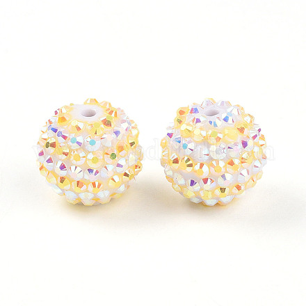 Полосатый узор смола ab стразы круглые бусины RESI-S313-18x20-12-1