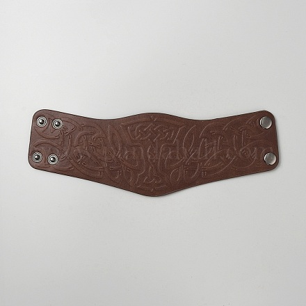 Браслет из искусственной кожи с ведьминским узлом и пряжками из сплава BJEW-WH0020-63B-01-1