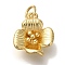 Rack Plating Brass Pendants, Cadmium Free & Lead Free, Long-Lasting Plated, Flower Charms, with Jump Ring, Real 18K Gold Plated, 14x12x5mm, Hole: 3mm