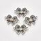 Alloy Links connectors, with Resin, Butterfly, Antique Silver, Colorful, 14x22x3mm, Hole: 1.6mm