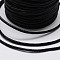 Round Braided Waxed Cotton Cords, Black, 2.2mm, about 10yards/roll