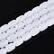 Imitation Jade Glass Beads Strands, Barrel, White, 9x6mm, Hole: 0.7~1mm, about 42~44pcs/strand, 14.57~15.75''(37~40cm)