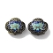 Brass Enamel Beads, Cadmium Free & Lead Free, Lotus, Antique Bronze, 13.5x15.5x8.5mm, Hole: 1.8mm and 1.6mm