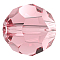 Preciosa® Crystal Beads, Czech Crystal, 451 19 602 Round, 70120 Light Rose, 6mm, Hole: 1.2mm