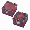 Wood Jewelry Box, with Front Clasp, for Arts Hobbies and Home Storage, Rectangle, Dark Red, 7.8x6.9x5.3cm, 10.5x9.9x6.4cm, 2pxs/set