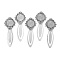 Tibetan Style Bookmark Cabochon Settings, Cadmium Free & Lead Free, Antique Silver, Tray: 20mm, 81x31x4mm